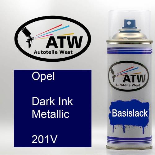 Opel, Dark Ink Metallic, 201V: 400ml Sprühdose, von ATW Autoteile West.